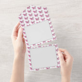 Bloemvink met roze Sakura All In One Uitnodiging (Afscheurbaar)