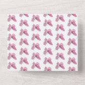 Bloemvink met roze Sakura All In One Uitnodiging (Achterkant)