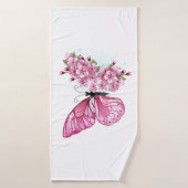 Bloemvink met roze Sakura Badhanddoek (Badhanddoek)