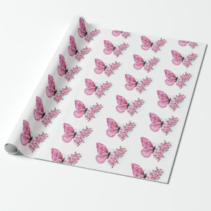 Bloemvink met roze Sakura Cadeaupapier