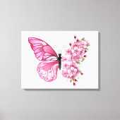 Bloemvink met roze Sakura Canvas Afdruk (Voorkant)