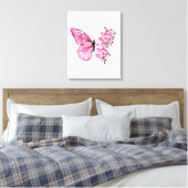 Bloemvink met roze Sakura Canvas Afdruk (Insitu (Slaapkamer))
