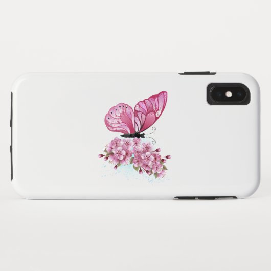 Bloemvink met roze Sakura Case-Mate iPhone Case (Achterkant (horizontaal))
