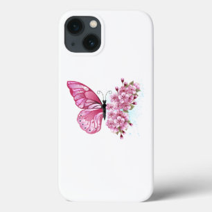 Bloemvink met roze Sakura iPhone 13 Hoesje
