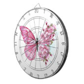 Bloemvink met roze Sakura Dartbord (Voorkant Rechts)