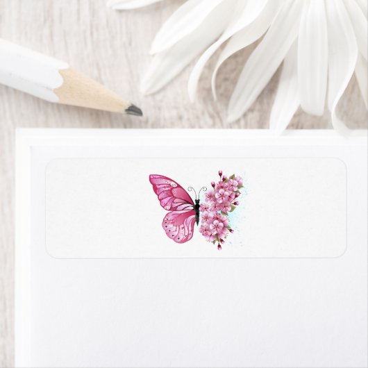 Bloemvink met roze Sakura Etiket (Insitu)