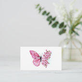 Bloemvink met roze Sakura Informatiekaartje (Staand voorkant)