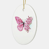 Bloemvink met roze Sakura Keramisch Ornament (Links)
