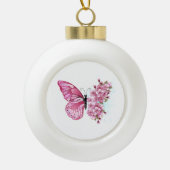 Bloemvink met roze Sakura Keramische Bal Ornament (Voorkant)
