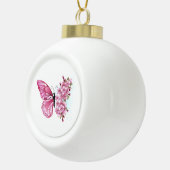 Bloemvink met roze Sakura Keramische Bal Ornament (Rechts)