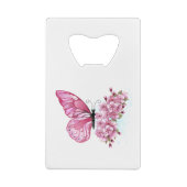 Bloemvink met roze Sakura Kredietkaart Flessenopener (Achterkant)