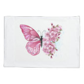 Bloemvink met roze Sakura Kussensloop (Achterkant)