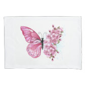 Bloemvink met roze Sakura Kussensloop (Voorkant)