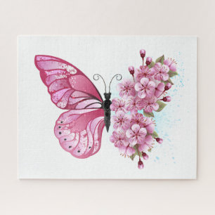 Bloemvink met roze Sakura Legpuzzel