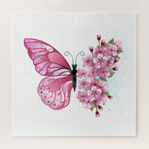 Bloemvink met roze Sakura Legpuzzel