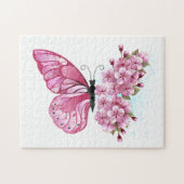 Bloemvink met roze Sakura Legpuzzel (Horizontaal)