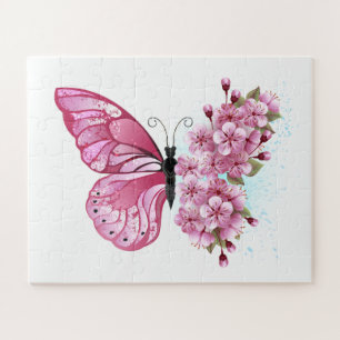 Bloemvink met roze Sakura Legpuzzel