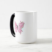 Bloemvink met roze Sakura Magische Mok (Voorkant links)