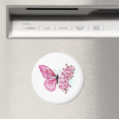 Bloemvink met roze Sakura Magneet (Insitu (Vaatwasser))