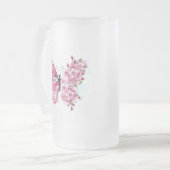 Bloemvink met roze Sakura Matglas Bierpul (Voorkant links)