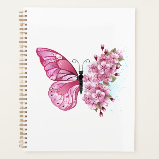 Bloemvink met roze Sakura Planner (Voorkant)