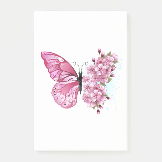 Bloemvink met roze Sakura Post-it® Notes (Voorkant)