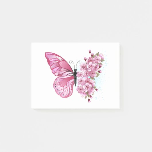 Bloemvink met roze Sakura Post-it® Notes (Voorkant)