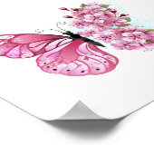 Bloemvink met roze Sakura Poster (Hoek)