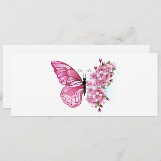 Bloemvink met roze Sakura Programma (Voorkant / Achterkant)