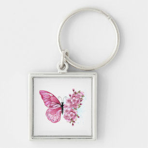 Bloemvink met roze Sakura Sleutelhanger