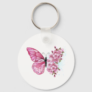 Bloemvink met roze Sakura Sleutelhanger