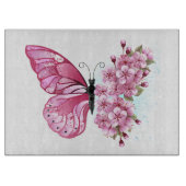 Bloemvink met roze Sakura Snijplank (Voorkant)