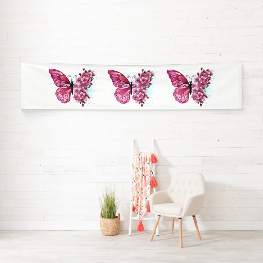 Bloemvink met roze Sakura Spandoek (Insitu)