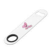 Bloemvink met roze Sakura Speed Flessenopener (Achterkant Gekanteld)