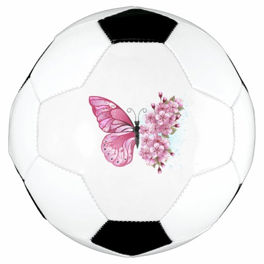 Bloemvink met roze Sakura Voetbal (Voorkant)