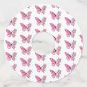 Bloemvink met roze Sakura Wijnglaslabel (Achterkant)