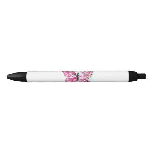 Bloemvink met roze Sakura Zwarte Inkt Pen (Voorkant)