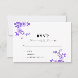 Bloemviolet RSVP Kaartje