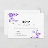 Bloemviolet RSVP Kaartje (Voorkant / Achterkant)