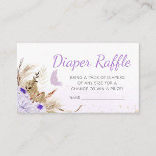 Bloemvlinder Baby Shower Luier Raffle Informatiekaartje