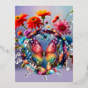 Bloemvlinder Folie Feestdagen Briefkaart