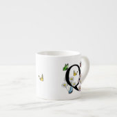 Bloemvlinder Monogram Initial Letter Q Espresso Kop (Voorkant rechts)