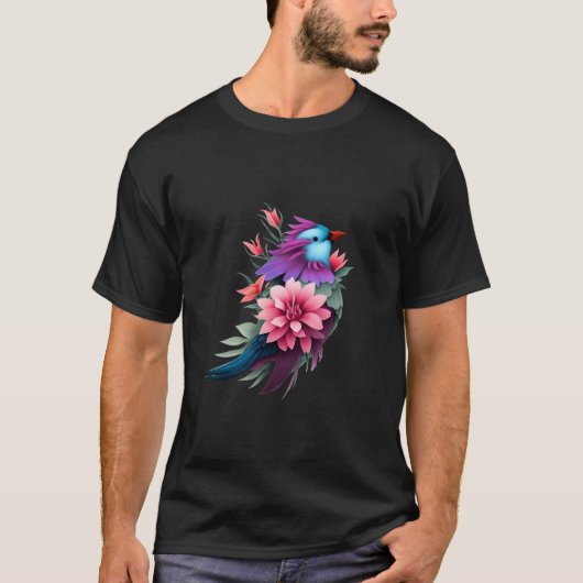 Bloemvogel - 2 t-shirt (Voorkant)