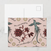 Bloemvogel Inspirerend patroon Briefkaart (Voorkant / Achterkant)