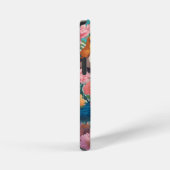 bloemvogels botanisch patroonmonogram iPhone hoesje (Rechterkant)