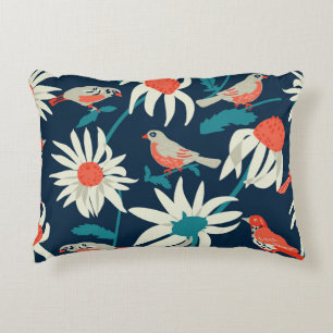 Bloemvogels: naadloos design. accent kussen
