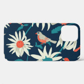 Bloemvogels:  naadloos design. Case-Mate iPhone case (Achterkant (horizontaal))