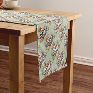 Bloemvos in mandje met Quilt & Flowers Korte Tafelloper