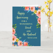 Bloemvriend en haar man Jubileum Kaart (Gele Bloem)