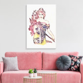 Bloemvrouw Canvas Afdruk (Insitu (Woonkamer))